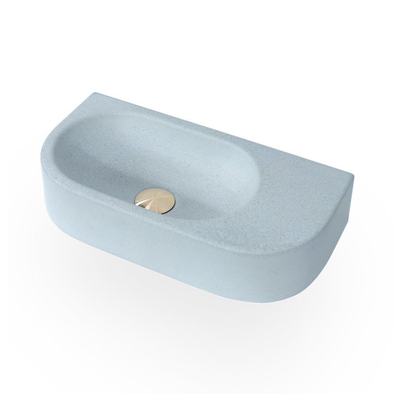Newterra 21.75" Wall/Vessel Bathroom Sink, Aqua, No Holes