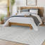 Off White Modern Rug, Geometric Stain Resistant Easy to Clean Rug For Living Room, Dining Room, Bedroom-925315724