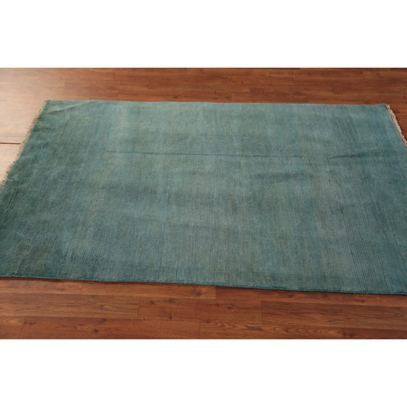 Modern Green Gabbeh Oriental Rug 4x6
