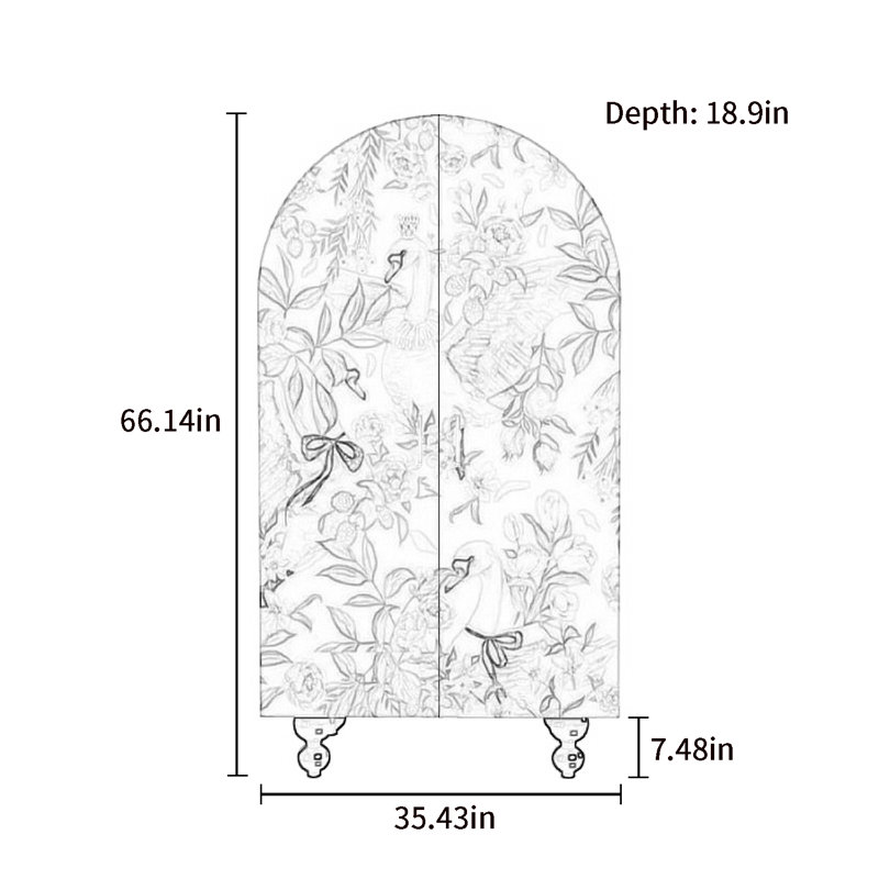 Armoire arquée avec tablettes et portes