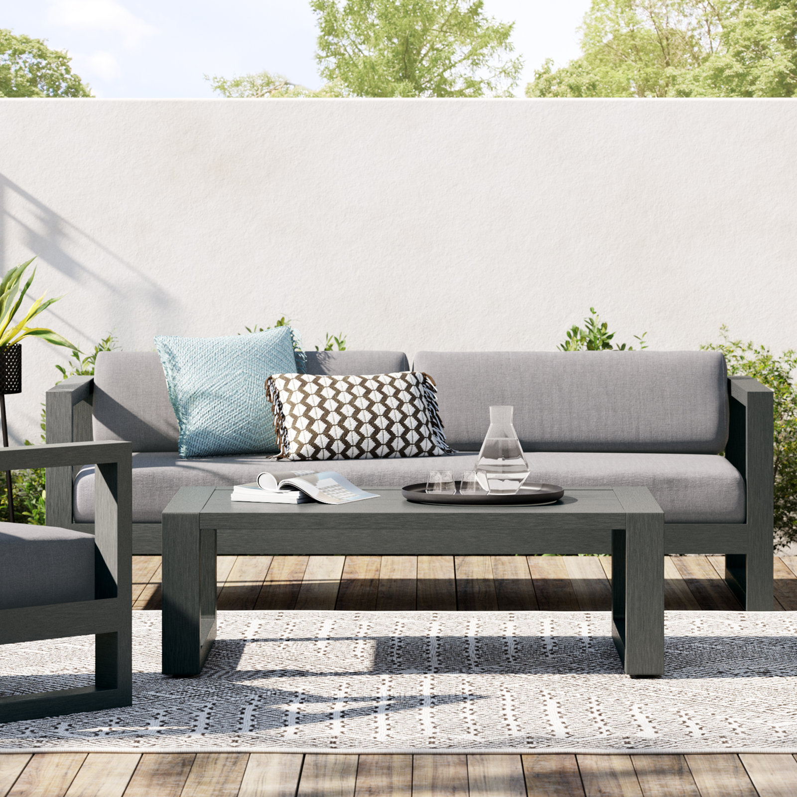 Georgie 54.13'' Aluminum Outdoor Coffee Table
