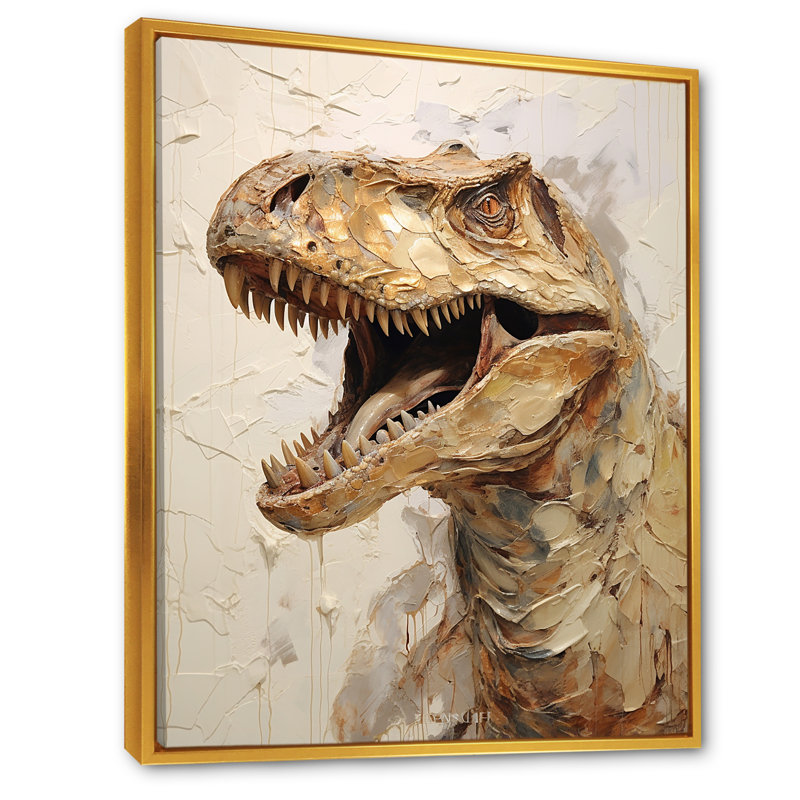 Dinosaure T Rex Supreme III, H 32 po x l 16 po x P 1 po, Cadre flottant doré