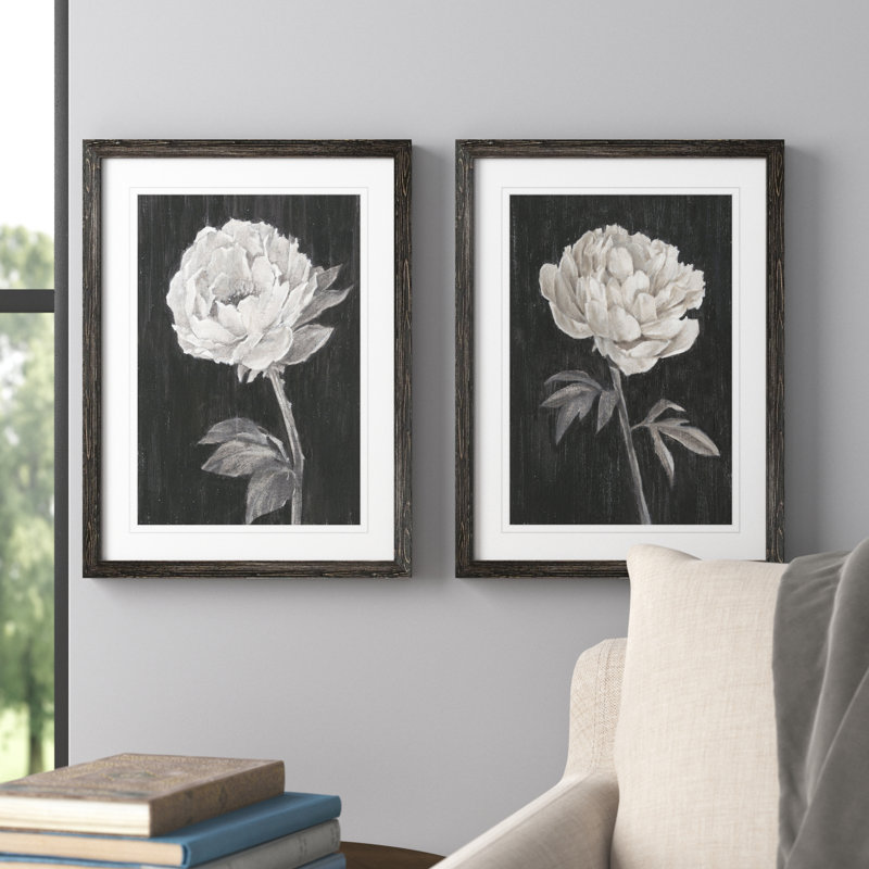 Blanc, H 24 po x l 18 po x P 1,25 po, Cadre ébène