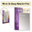 Or et mauve Lunar Vector I - peinture abstraite grand miroir, miroir mural décoratif moderne, impression d'art en métal-943648206