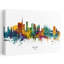 Paysage urbain coloré de Milan, art mural abstrait contemporain-1901551341