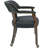 Wexford Collection Mid-Century Modern Upholstered Fabric Dining Chair, Wood Accent Chair with Arms and Casters for Dining Room, Vanity or Office, Velvet-Look Black Dining Chair-84751110-85578765