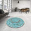 Tapis bleu sarcelle / brun-367157742