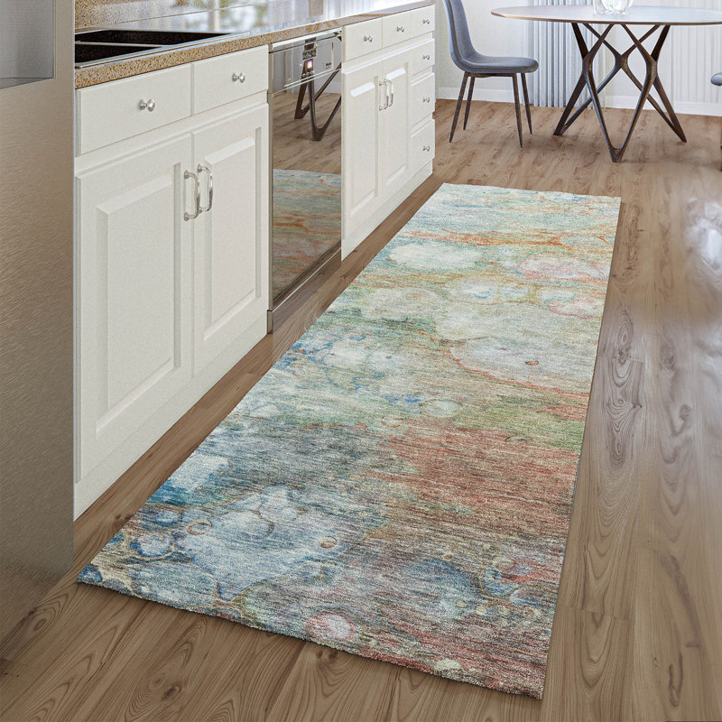 Premium Machine Washable Prisco Coral Rug, Runner 2'3" x 7'6"