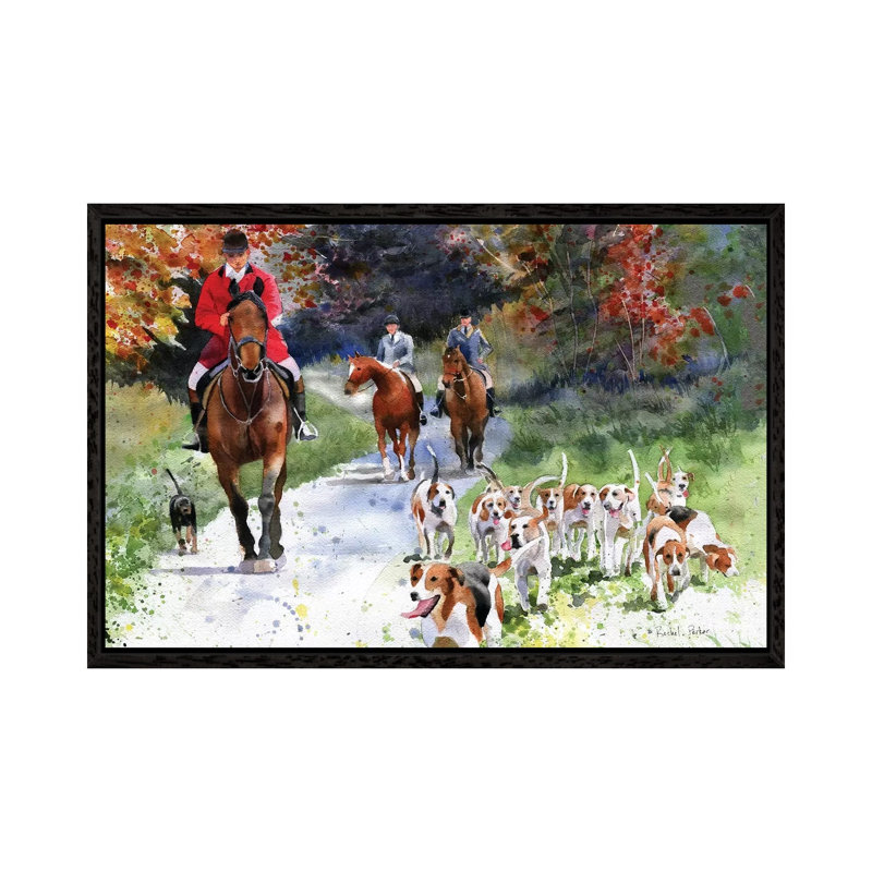Tally Ho 1 Piece Painting on Canvas, 66.04 cm H x 45.72 cm W, Black Framed