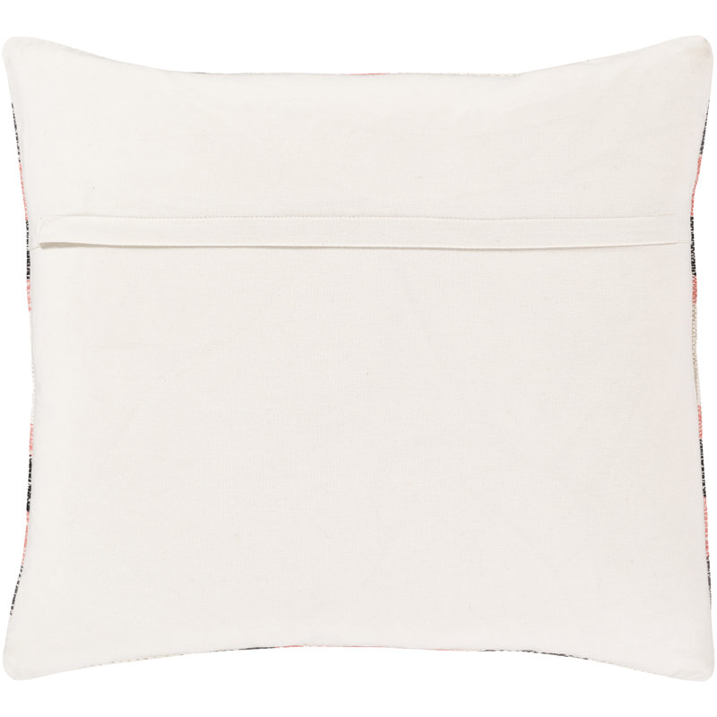 Anika Global Bright Cotton Geometric Throw Pillow, 18" x 18", Down, Bright Pink/Black/Charcoal/Ivory
