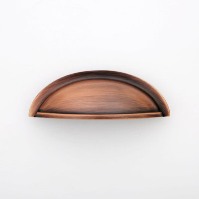 Madelyn Carter Elizabeth Solid Brass Cabinet Hardware, Antique Copper 3" Cup Drawer Pull
