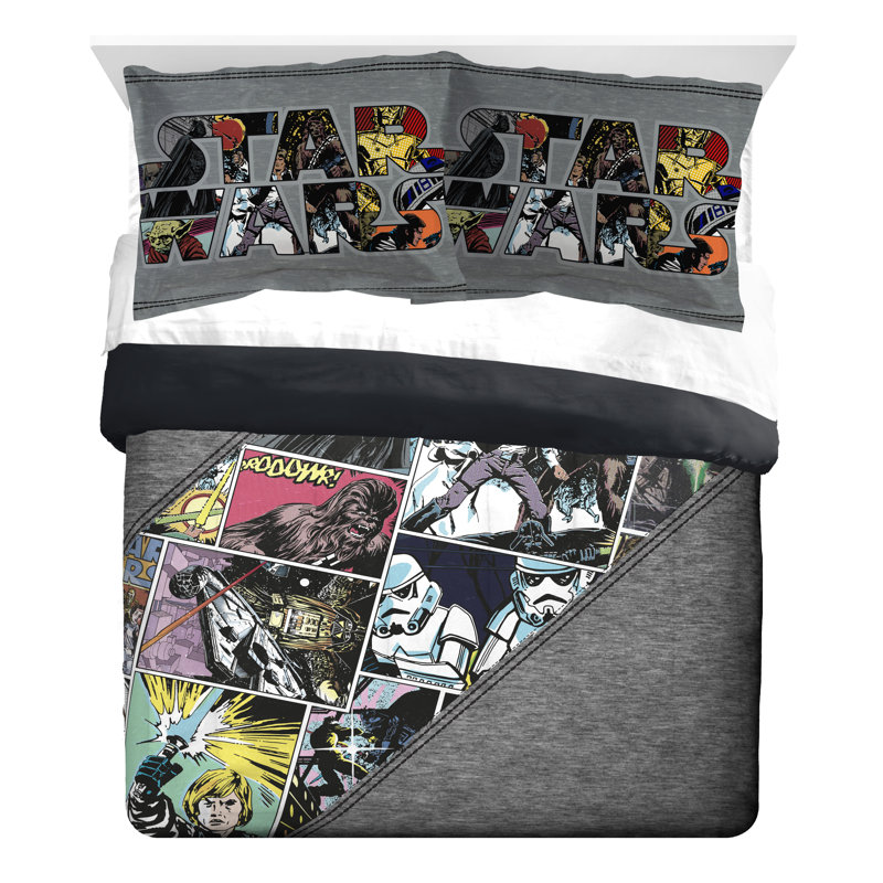 Star Wars Comic Reversible 3 Piece Comforter Set, Full/Double
