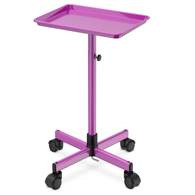Utility Cart with Wheels Adjustable Height Storage Cart with Tray Rolling craft cart, Purple