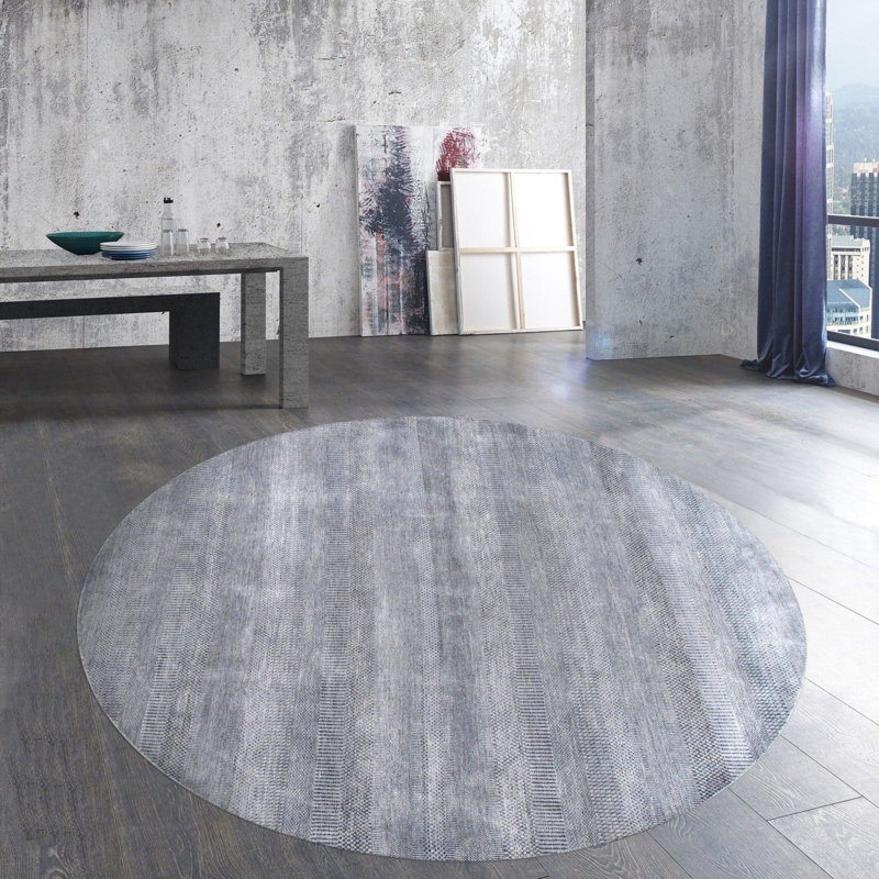 Tapis gris / beige noué à la main 8 pi 1 po Kristmar
