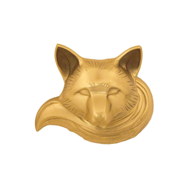 Fox Door Knocker, Brass, 3.75" x 3" x 2.25"
