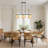 Aarzo 41" 3-Light Dimmable Drum Chandelier with Rattan Shades and Adjustable Downrods for Dining & Linving Room