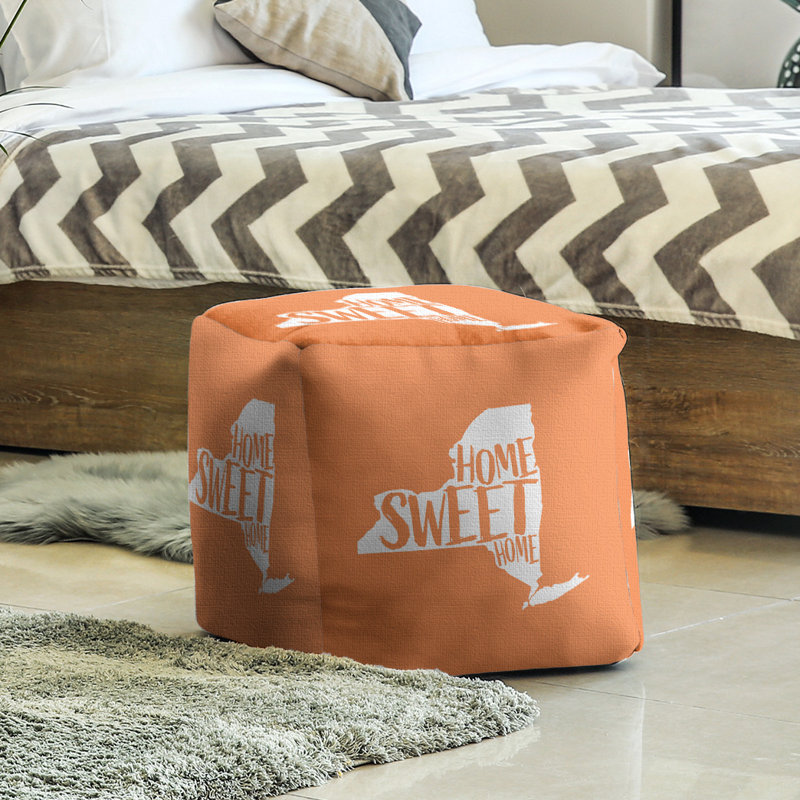 Repose-pieds cube new york home, Orange