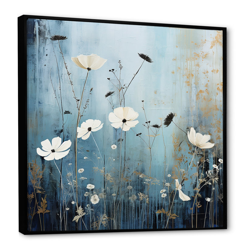 Fleurs sauvages Wander Meadows V, H 24 po x l 24 po x P 1 po, Cadre flottant noir