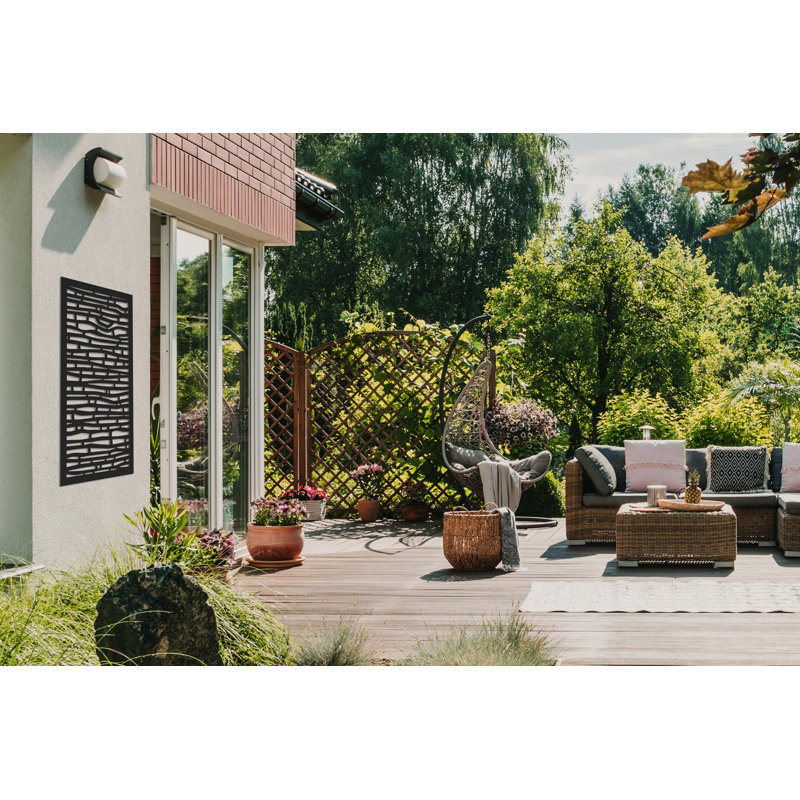 Fiji 24" x 48" Charcoal Recycled Plastic Outdoor Privacy Screen
