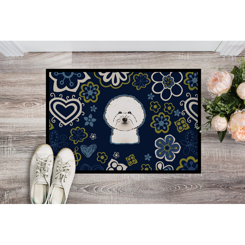 Tapis d'extérieur antidérapant Toluca, L 24 po x L 36 po, Bichon frisé
