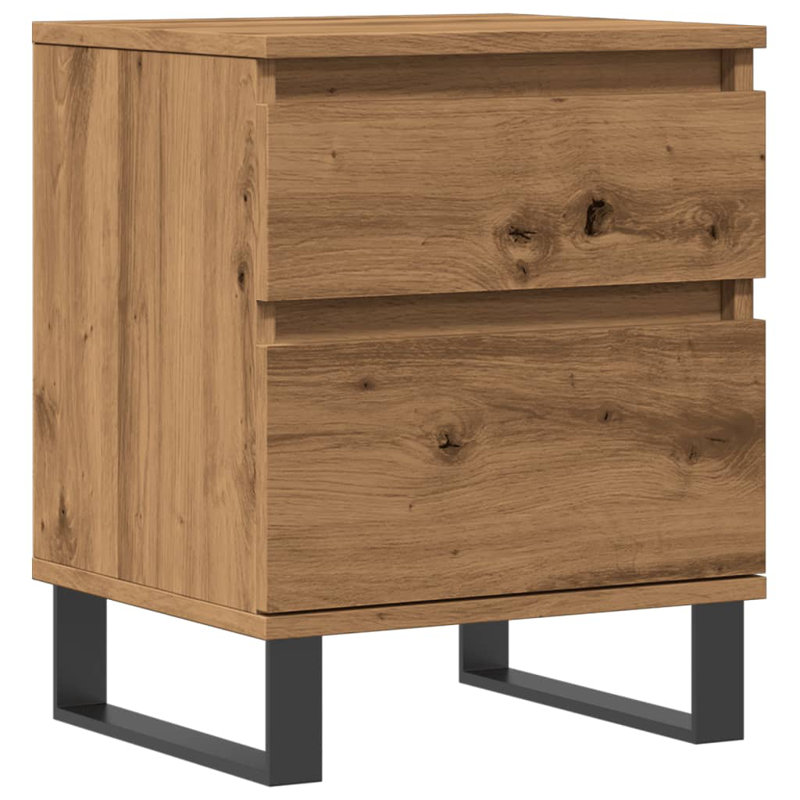 Alicianna 40cm W Manufactured Wood Bedside Table, Artisan Oak