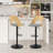 Beech Wood Middle Back Bar Stools Height Adjustable Bar Chairs With Footrest, Set Of 2-817744999