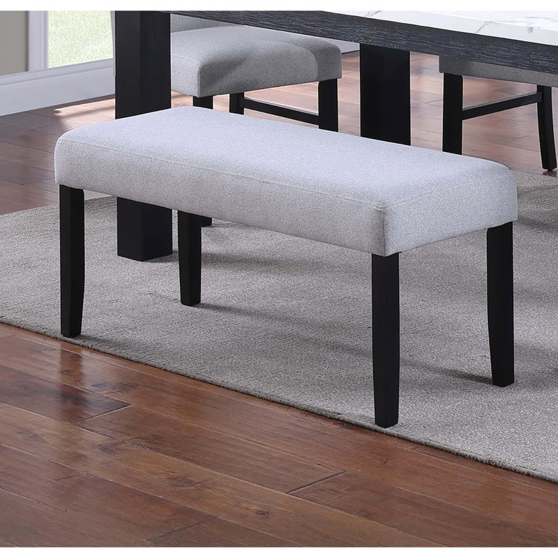 Banc de salle à manger rembourré classique en tissu doux gris anthracite 1pc Classic