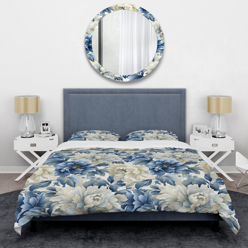 Coastal Tranquility Victorian Pattern VII - Ensemble de housse de couette à motif floral