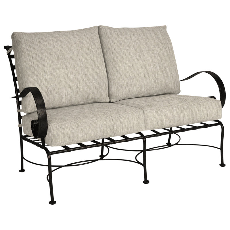 Classico Outdoor 2 - Seat Loveseat, Carbon Black, Alcazar Redwood