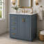 Ensemble de meuble-lavabo 30 po avec lavabo en céramique, armoire de rangement en bois massif, ensemble de meuble-lavabo autoportant avec 3 tiroirs et portes à fermeture douce-126278392