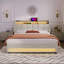 Lit superposé double au-dessus de double avec design industriel, garde-corps et éclairage DEL pour les chambres à coucher modernes