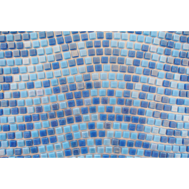 Galaxy 0.3125 in. x 0.3125 in. Iridescent Glass Pressed Edge Tiny Square Mosaic Wall Pool & Floor Tile, Neptune Blue