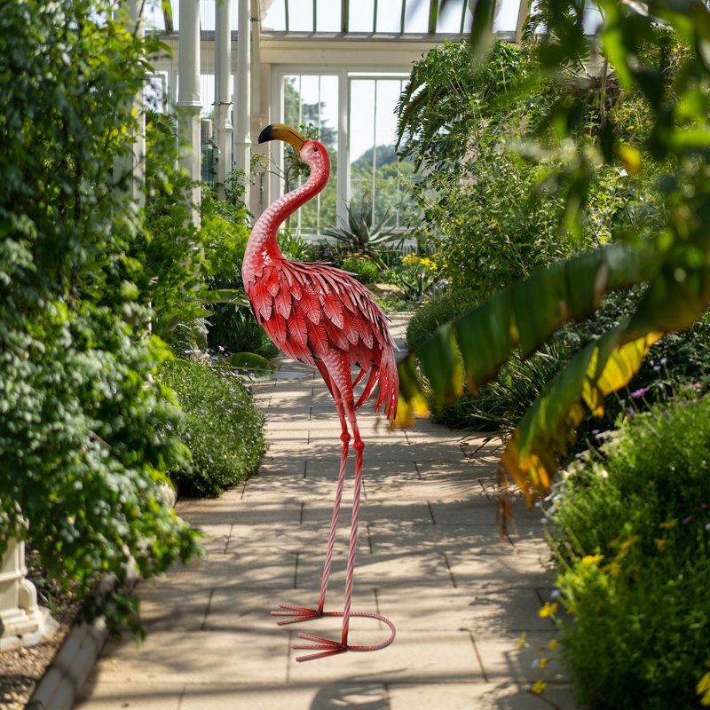 Statue de gradin en métal Hurtsboro Flamingo