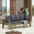 Outdoor Extendable Acacia Wood 3 Seater Sofa-1493166386-1493166380