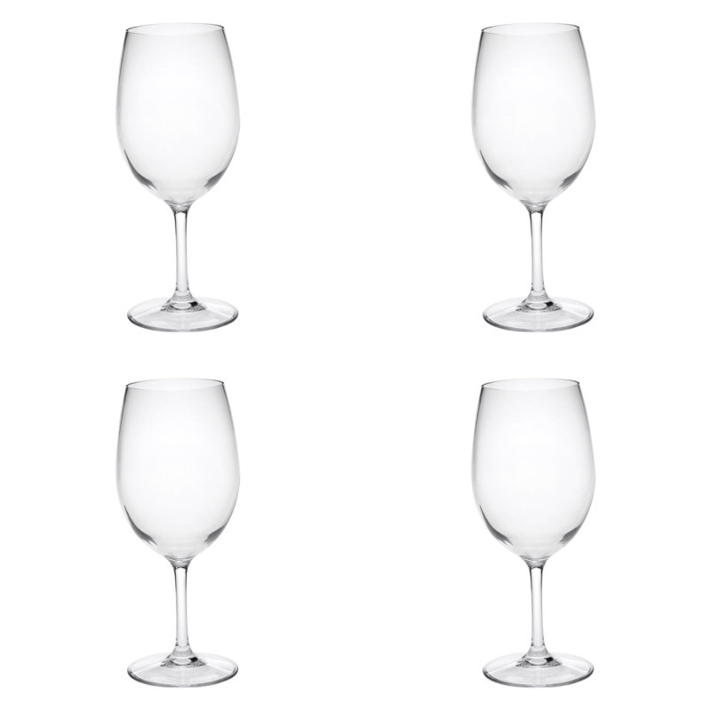 Ensemble de quatre verres à vin tout usage en verre Tritan