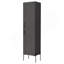 Meuble d'appoint Sealy Hight en mélamine et 4 tablettes, gris mat