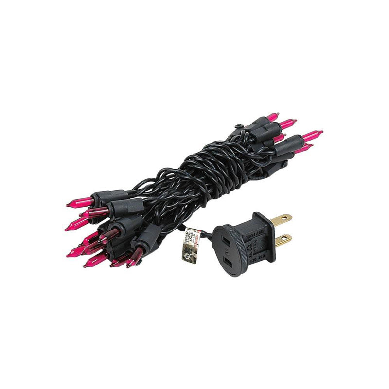 Mini-chaîne 20 ampoules pour l’extérieur 8,5' Pitman, Rose, Noir