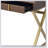 Coleen Vanity Desk With Mirror And Jewelry Tray, Walnut And Gold Finish, Spacious Storage For Cosmetics And Accessories
