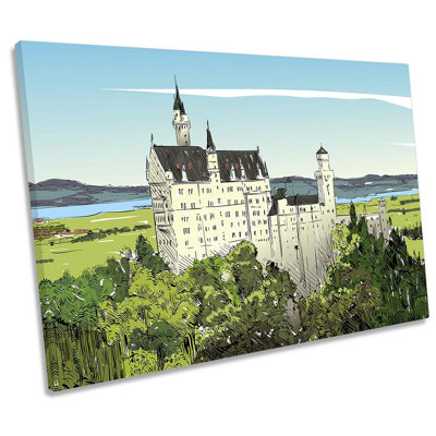 Neuschwanstein Castle Munich - Wrapped Canvas Painting