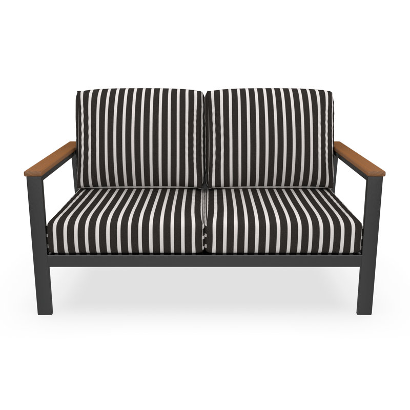 Townsend Loveseat with Sunbrella® Cushion, Sunbrella Calm Laurel, Brown