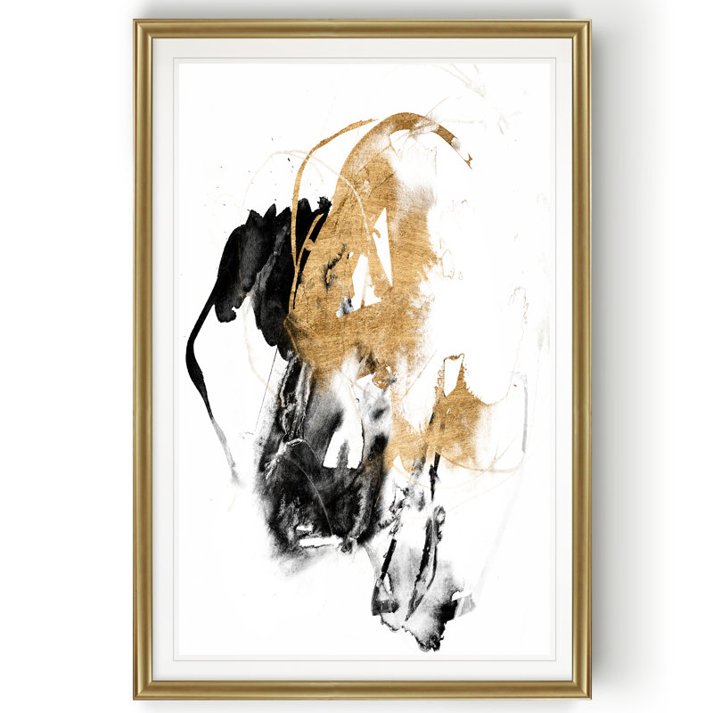 Black/Gold Splash II' Print, 18.5" H x 24.5" W x 1.5" D, Gold