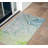 2' X 3' Blue and Green Abstract Washable Indoor Outdoor Area Rug