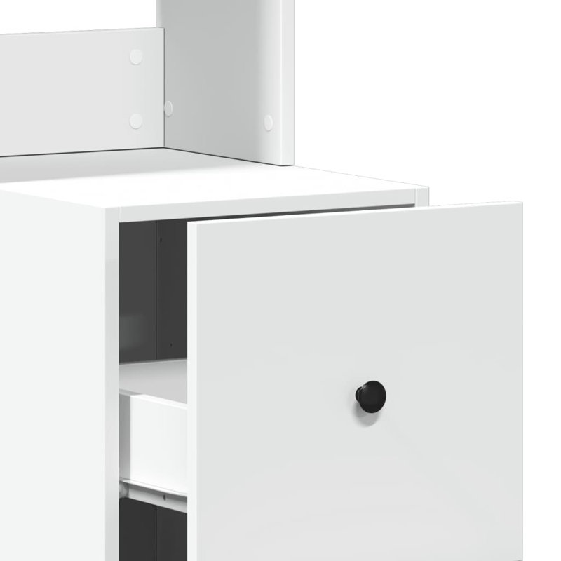 Kitchen Cabinet 35X50x180 Cm Engineered Wood, White