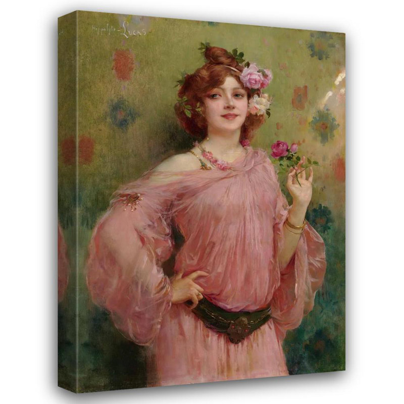 «A Beauty in Pink» par Marie Félix Hippolyte-Lucas - Art mural sur toile tendue avec châssis, H 24 po x l 17 po
