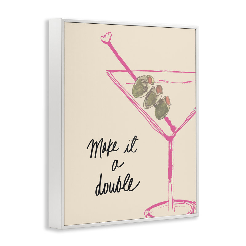 Make It Double Martini, estampe numérique par Kate Quattro, Giclée encadrée blanc bord de mer, H 30 po x l 24 po