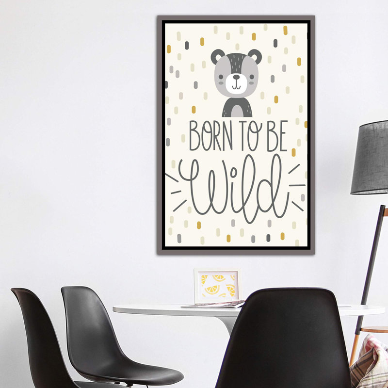 «Cute and Wild III», art encadré, H 60 po x l 40po x P 1,5 po, Toile avec cadre gris foncé rustique