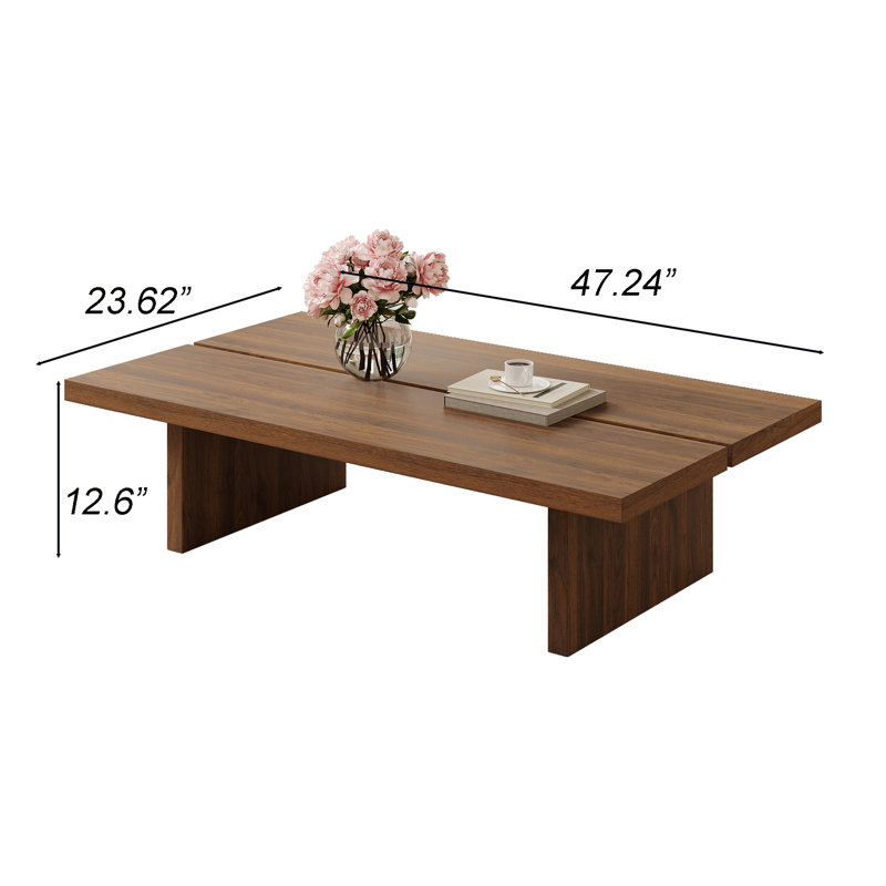 47" Modern Wood Coffee Table for Living Room | Sled Design