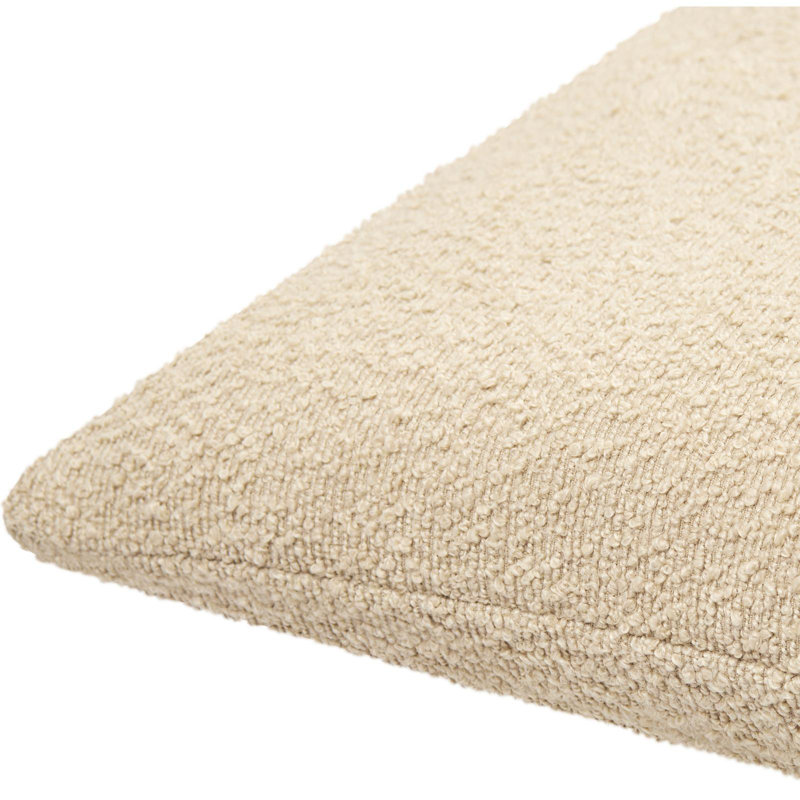 Coussin décoratif Amalfi Boucle, Polyester/ Bourre en polyester, 20 po x 20 po, Crème