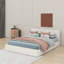 Grand lit tapissier au sol en velours-2121701334