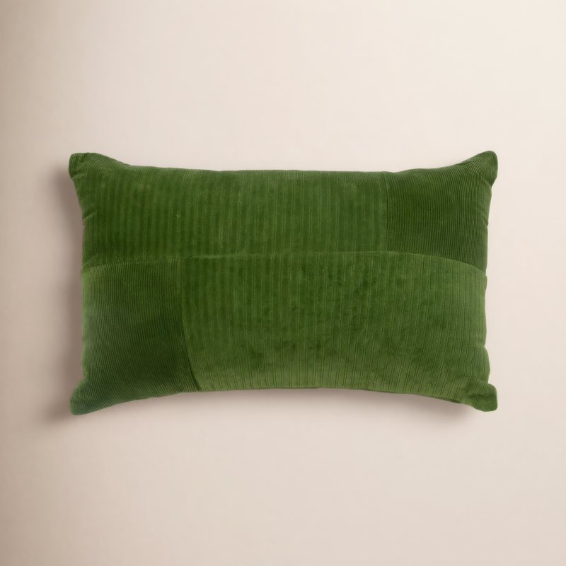 Berkley Textured Cotton Reversible Throw Pillow, Green